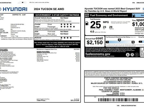 Used 2024 Hyundai Tucson SE AWD/4WD image 5