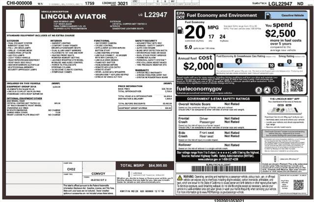 Used 2020 Lincoln Aviator Reserve w/ Equipment Group 201A AWD/4WD image 4