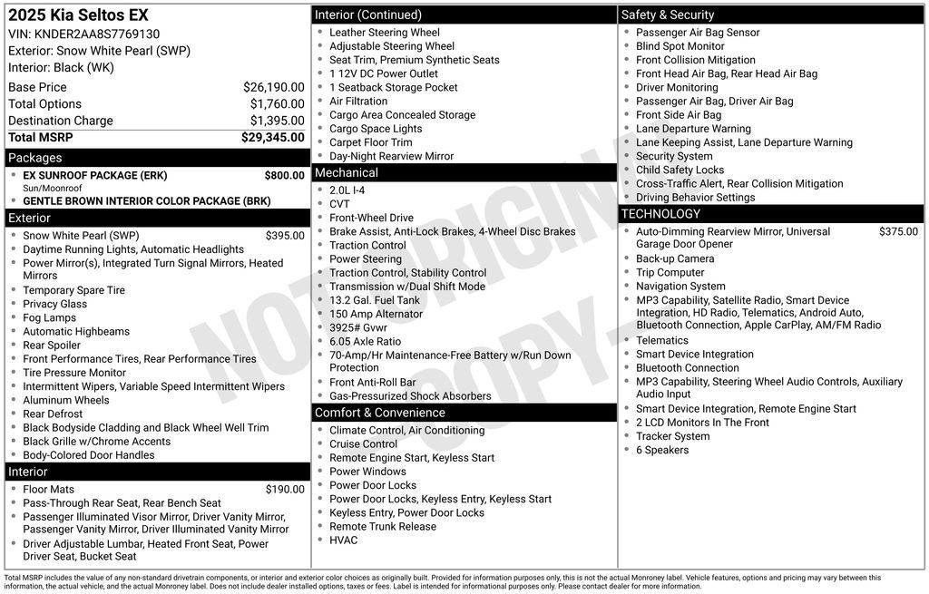 Used 2025 Kia Seltos EX w/ EX Sunroof Package FWD image 37