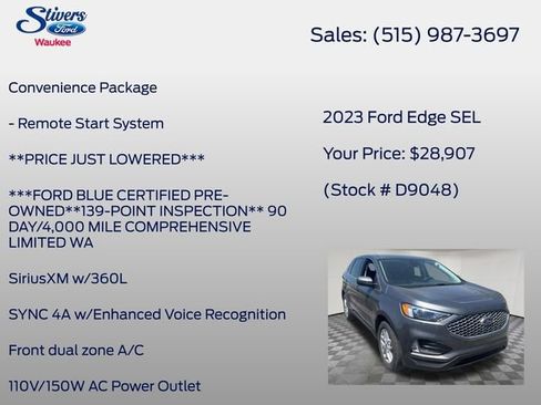 Used 2023 Ford Edge SEL w/ Convenience Package AWD/4WD image 16