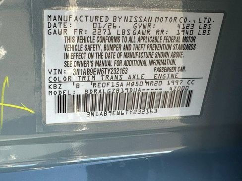 Used 2026 Nissan Sentra SL w/ Floor Mat Package FWD image 16