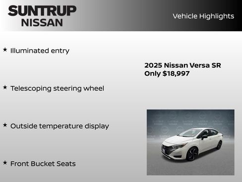 Certified 2025 Nissan Versa SR w/ Trunk Package FWD image 16