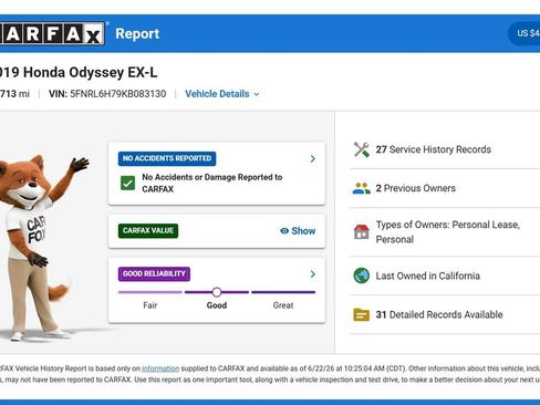 Used 2019 Honda Odyssey EX-L image 11