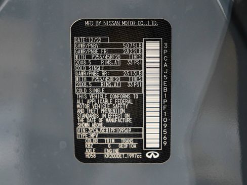 Used 2023 INFINITI QX50 Sensory image 63