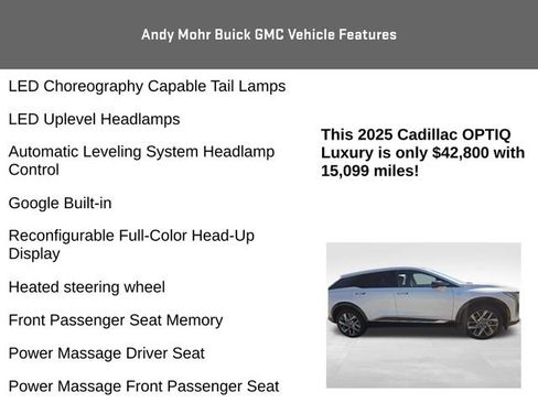 Used 2025 Cadillac Optiq Luxury 2 w/ LPO, Floor Liner Package AWD/4WD image 15