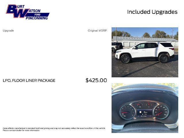 Used 2022 Chevrolet Traverse RS w/ LPO, Floor Liner Package FWD image 4