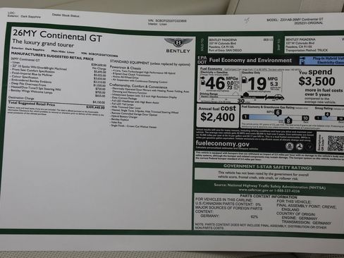 New 2026 Bentley Continental GT AWD/4WD image 37