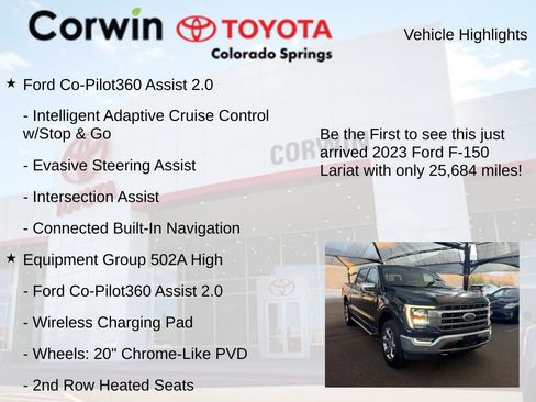 Used 2023 Ford F150 Lariat w/ Equipment Group 502A High image 4