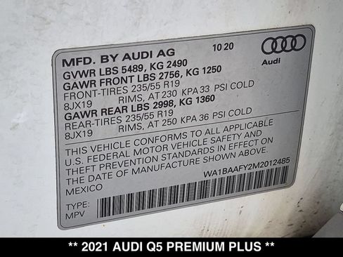 Used 2021 Audi Q5 2.0T Premium Plus w/ Premium Plus Package AWD/4WD image 28