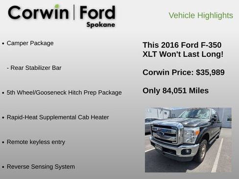 Used 2016 Ford F350 XLT w/ XLT Value Package AWD/4WD image 6