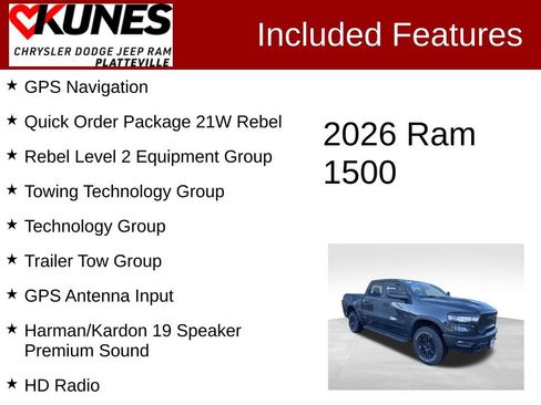 New 2026 RAM 1500 Rebel w/ Rebel Level 2 Equipment Group image 2