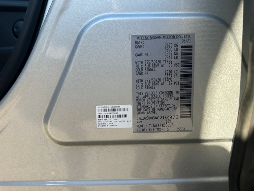 Used 2022 Nissan Pathfinder Platinum w/ Cargo Package FWD image 25