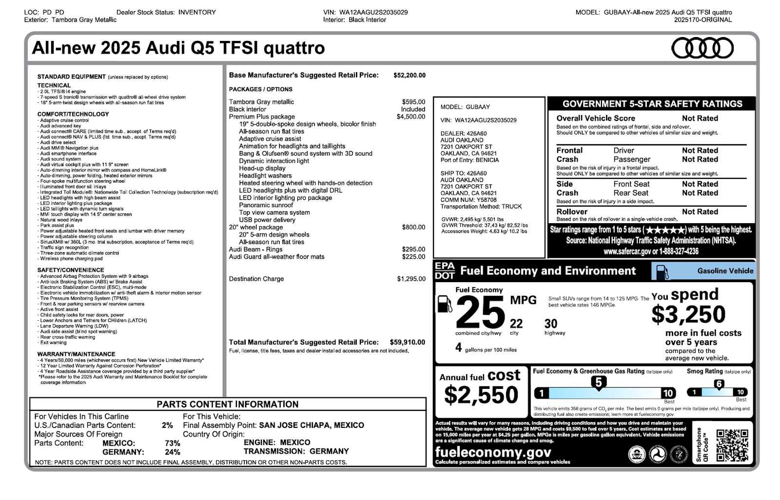 Certified 2025 Audi Q5 Premium w/ Premium Plus AWD/4WD image 3