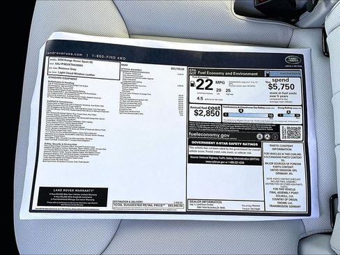 New 2026 Land Rover Range Rover Sport SE AWD/4WD image 14