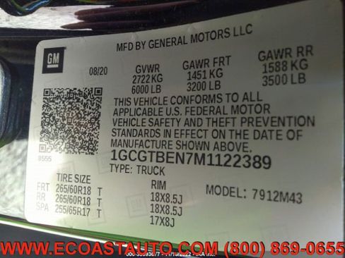 Used 2021 Chevrolet Colorado W/T w/ Custom Special Edition image 10