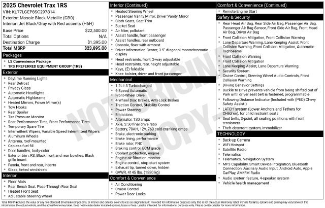 Used 2025 Chevrolet Trax RS FWD image 30