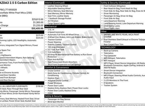 New 2026 MAZDA MAZDA3 Carbon AWD/4WD image 31