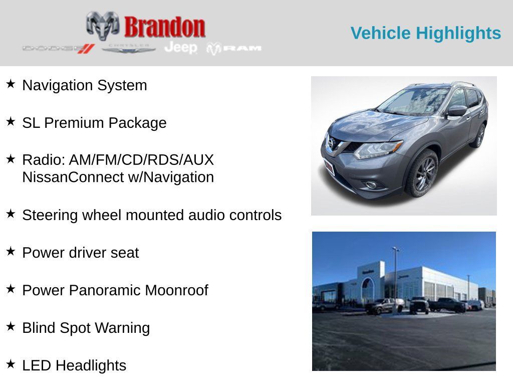 Used 2016 Nissan Rogue SL w/ SL Premium Package AWD/4WD image 2