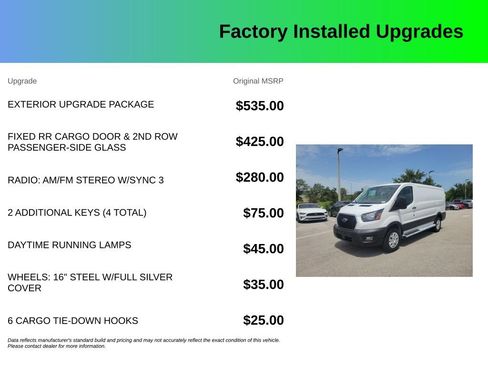 Used 2025 Ford Transit 250 Low Roof w/ Exterior Upgrade Package RWD image 4
