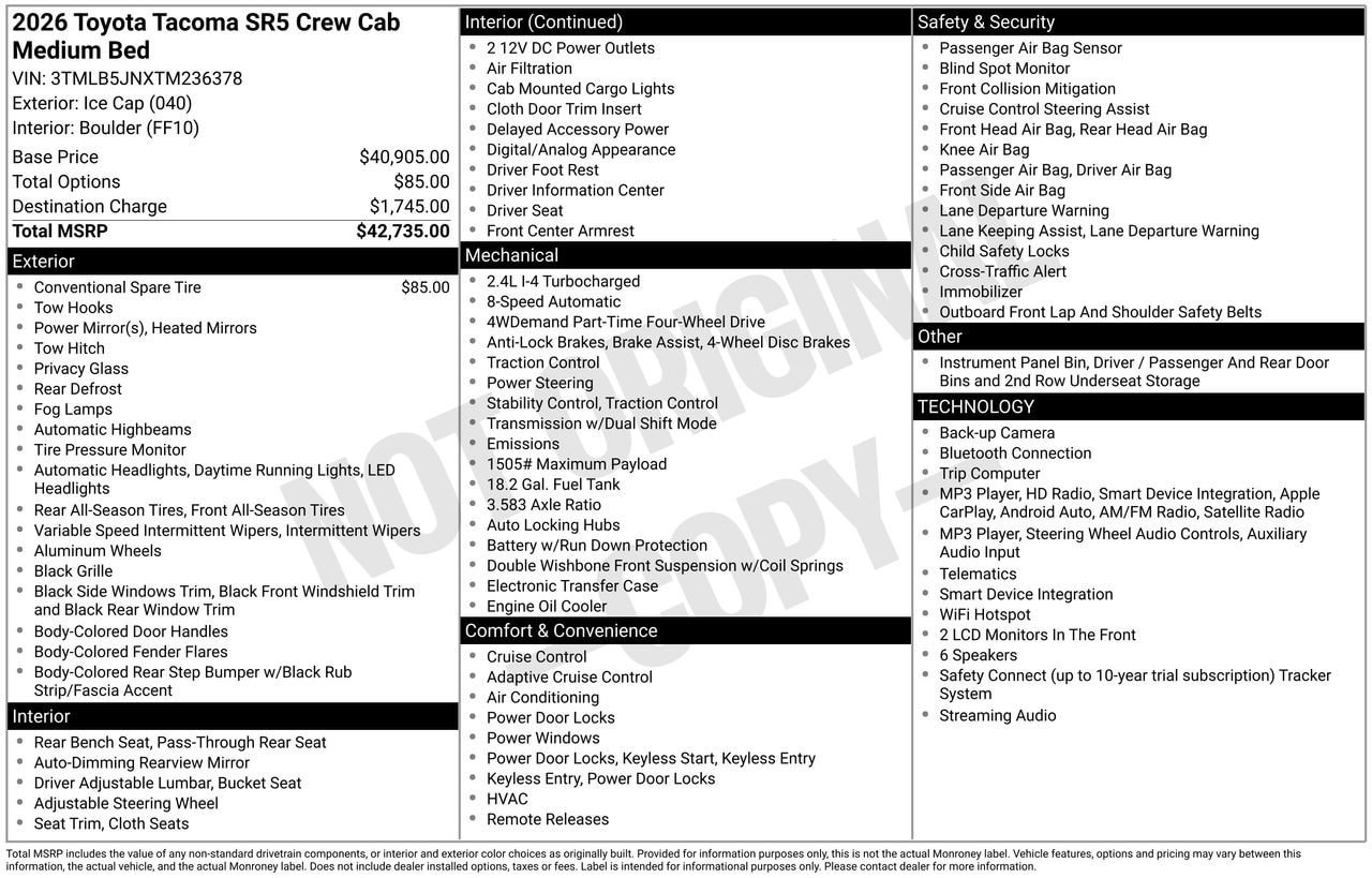 Used 2026 Toyota Tacoma SR5 AWD/4WD image 29