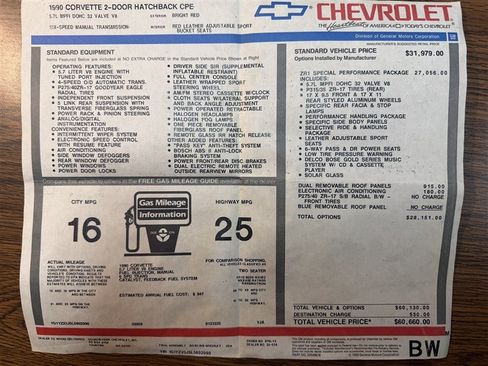 Used 1990 Chevrolet Corvette ZR-1 RWD image 41