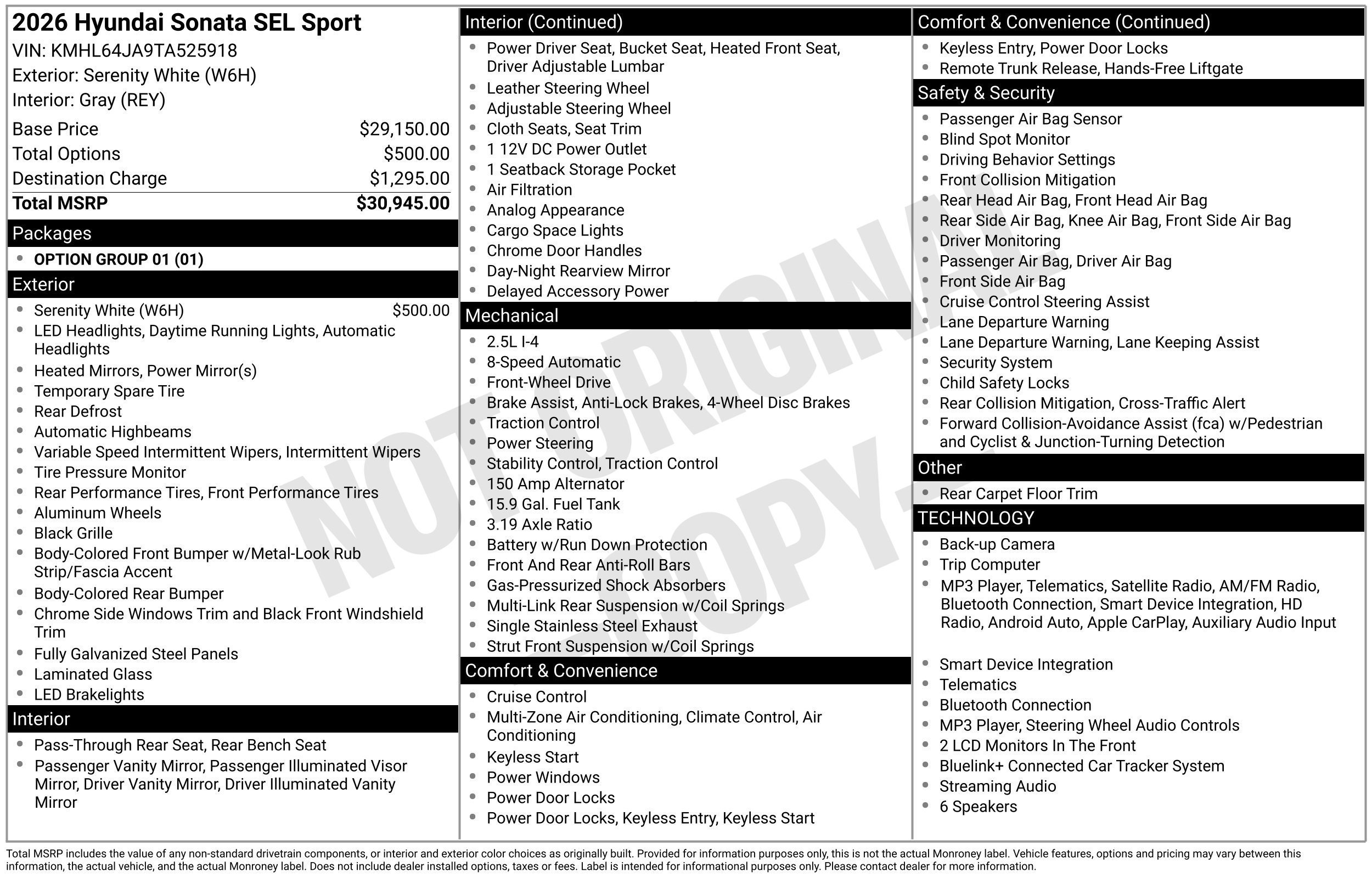 Certified 2026 Hyundai Sonata SEL FWD image 2