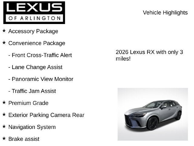 New 2026 Lexus RX 350 Premium w/ Convenience Package AWD/4WD image 8