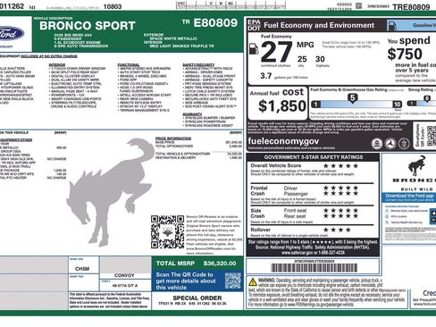 New 2026 Ford Bronco Sport Big Bend w/ Convenience Package AWD/4WD image 5