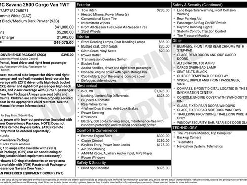 New 2025 GMC Savana 2500 Work Van w/ Driver Convenience Package image 2