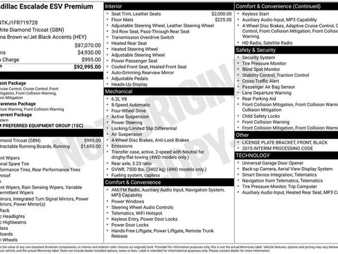 Used 2015 Cadillac Escalade ESV Premium AWD/4WD image 6
