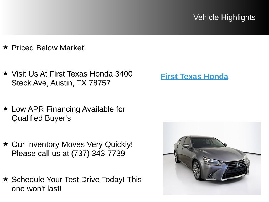 Used 2016 Lexus GS 350 w/ Luxury Package RWD image 10