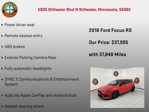 Used 2018 Ford Focus RS AWD/4WD image 10