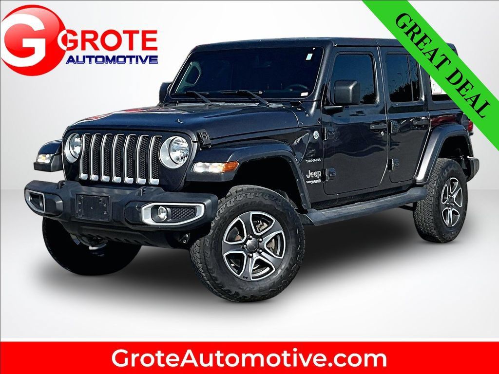 Used 2019 Jeep Wrangler Unlimited Sahara w/ Uconnect 4C Nav & Sound Group AWD/4WD image 1