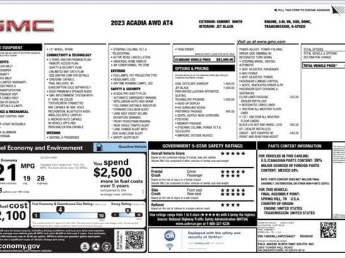 Used 2023 GMC Acadia AT4 w/ Technology Package AWD/4WD image 24