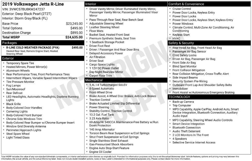 Used 2019 Volkswagen Jetta R-Line w/ R-Line Cold Weather Package FWD image 8