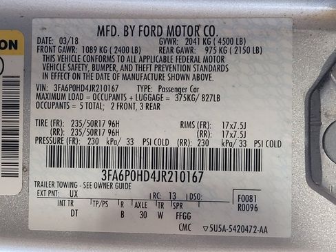 Used 2018 Ford Fusion SE w/ Fusion SE Technology Package FWD image 33