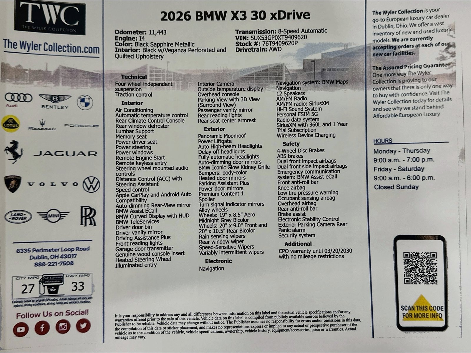 Used 2026 BMW X3 xDrive30i AWD/4WD image 48