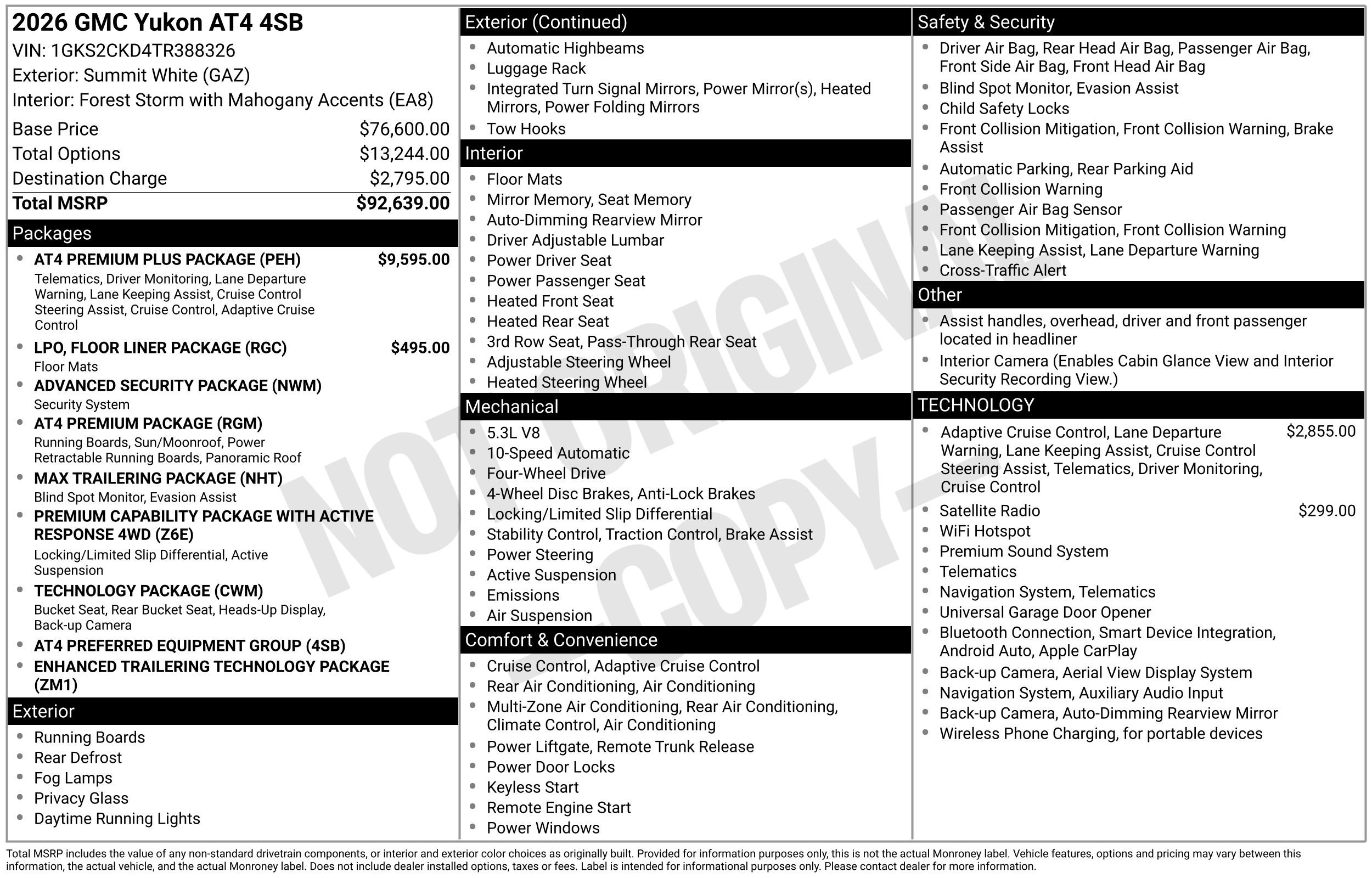 New 2026 GMC Yukon AT4 w/ AT4 Premium Plus Package AWD/4WD image 4