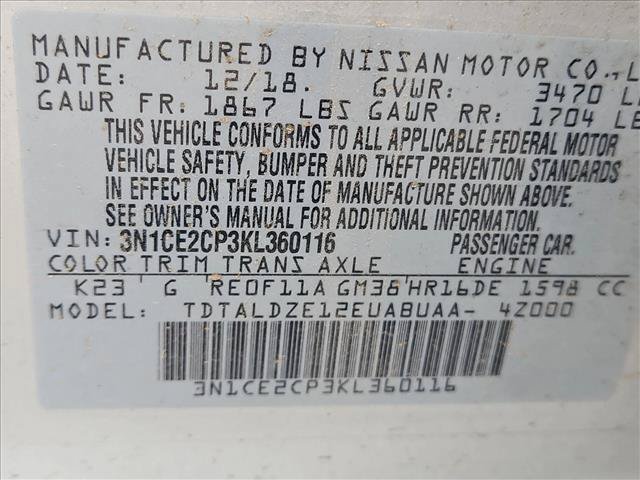 Used 2019 Nissan Versa Note SV FWD image 15