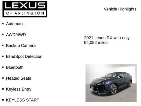 Certified 2021 Lexus RX 350 AWD w/ Accessory Package image 7