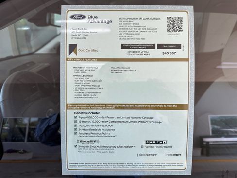 Certified 2025 Ford Ranger Lariat w/ Trailer Tow Package AWD/4WD image 4