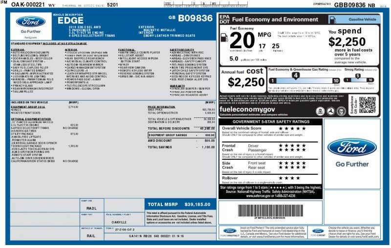 Used 2016 Ford Edge SEL w/ Equipment Group 201A AWD/4WD image 11