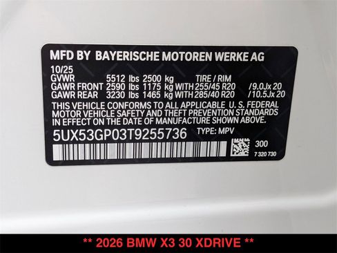 Certified 2026 BMW X3 xDrive30 w/ Premium Package image 31