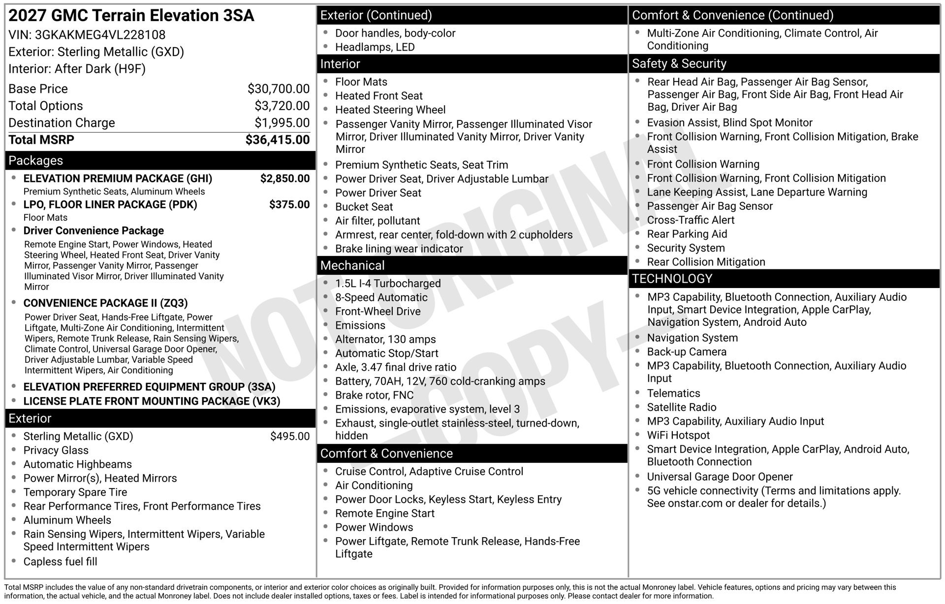 New 2027 GMC Terrain Elevation w/ Elevation Premium Package FWD image 5