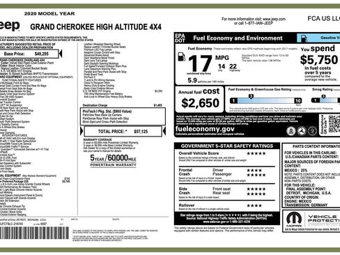 Used 2020 Jeep Grand Cherokee High Altitude AWD/4WD image 2