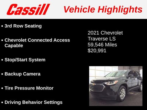 Used 2021 Chevrolet Traverse LS FWD image 3