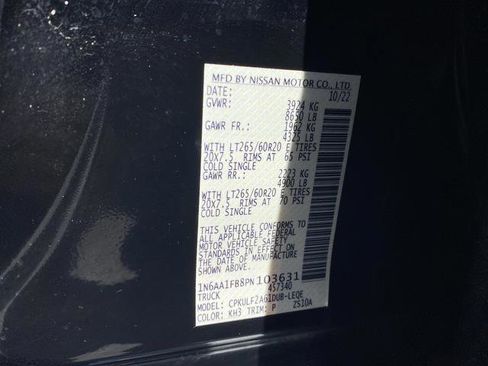 Used 2023 Nissan Titan Platinum Reserve w/ Moonroof Package AWD/4WD image 45