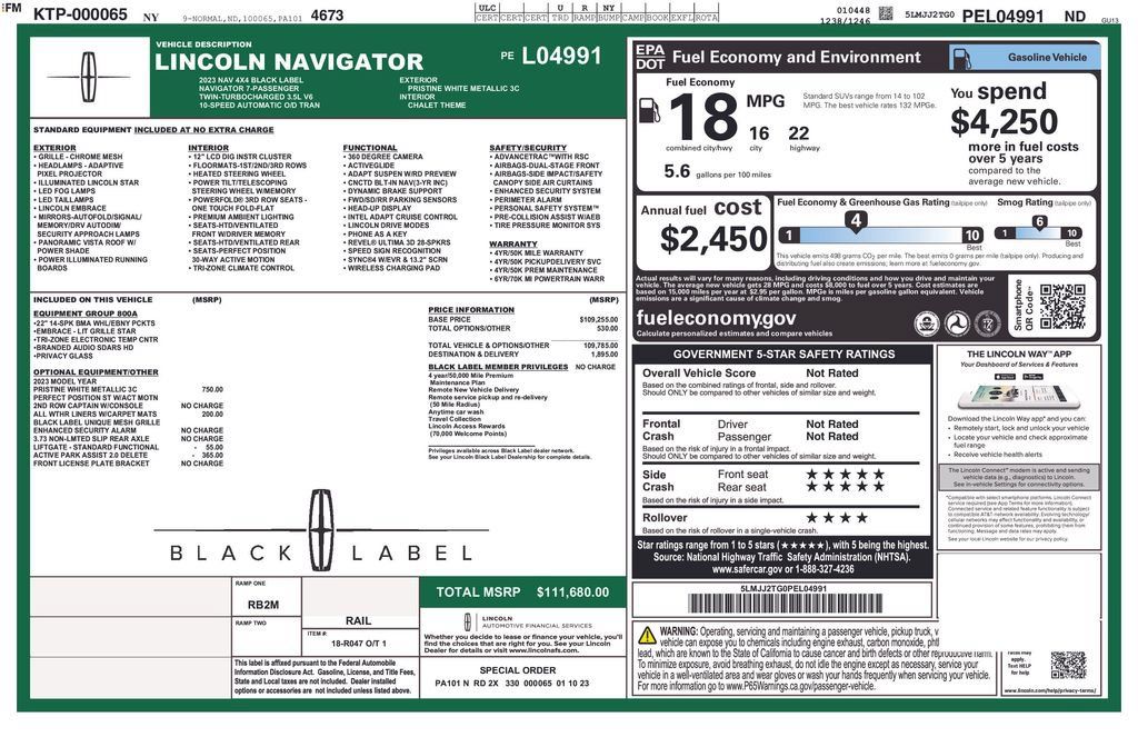 Certified 2023 Lincoln Navigator Black Label AWD/4WD image 3