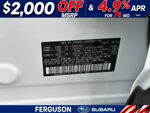 New 2026 Subaru Forester Touring AWD/4WD image 26