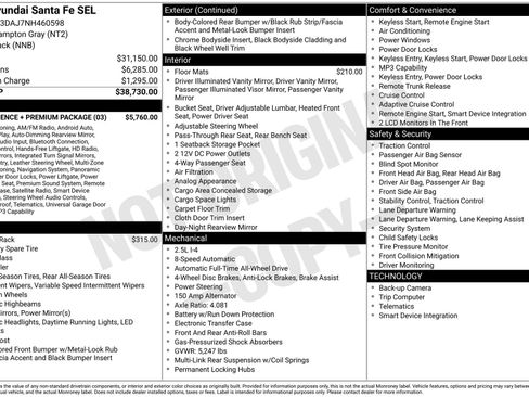 Used 2022 Hyundai Santa Fe SEL w/ Convenience + Premium Package AWD/4WD image 3